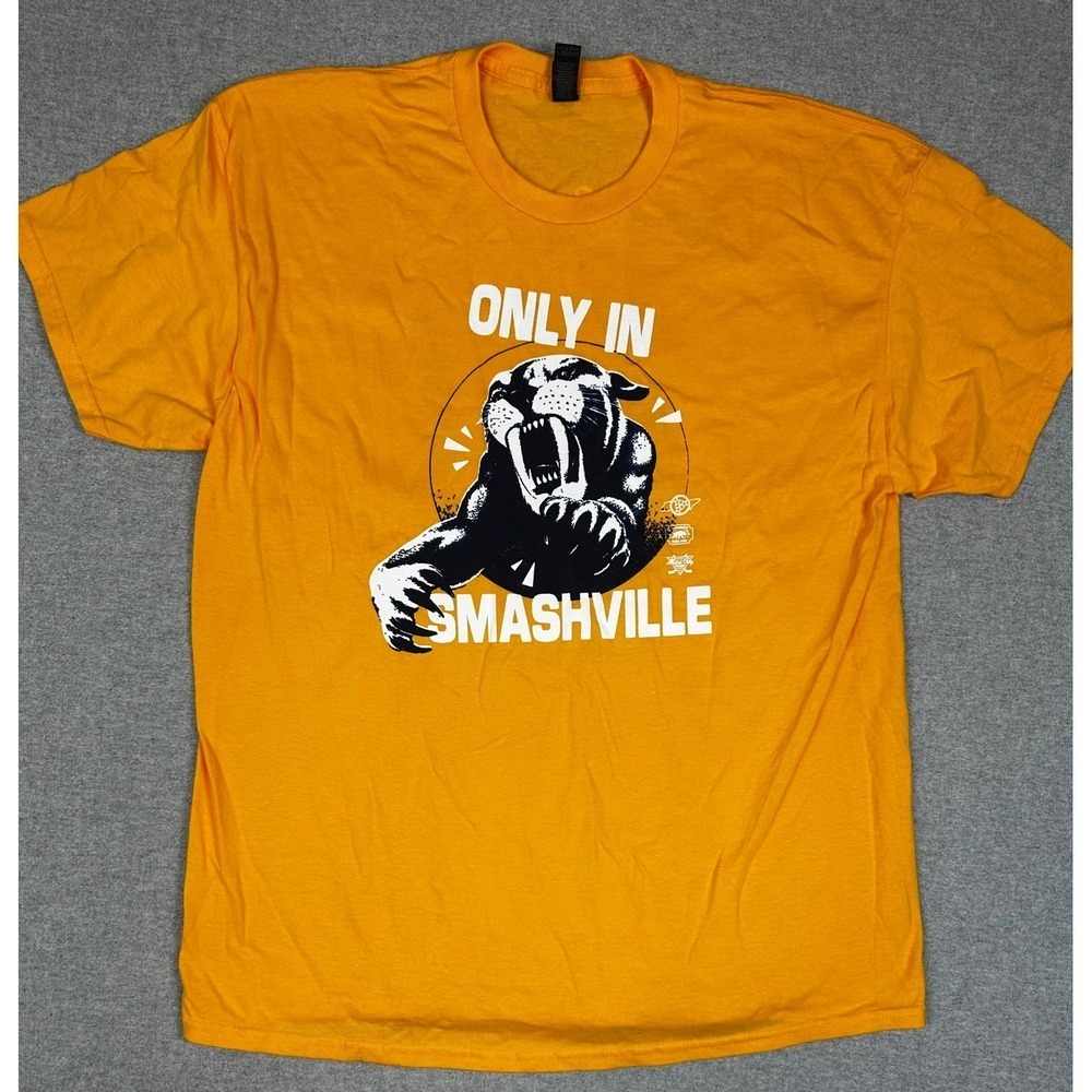 Gildan Nashville Predators Smashville 2025-26 Season Tour T-Shirt Yellow Mens XL